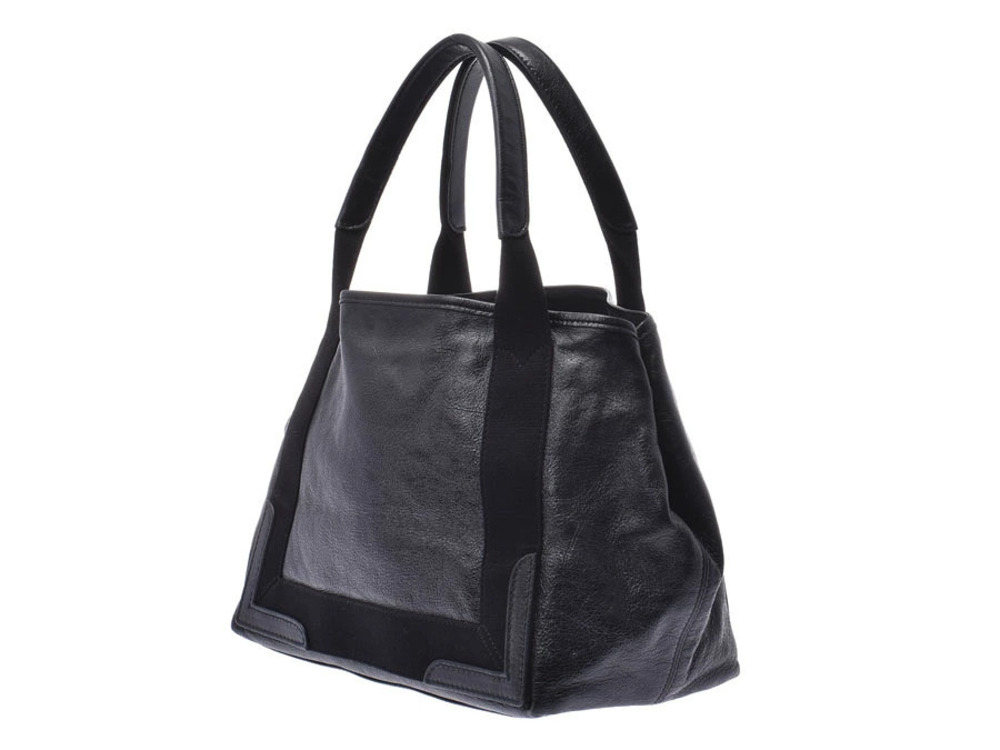 Balenciaga Bag Blue Calfskin Black Handbag Navy Tote Cabas Blue Black